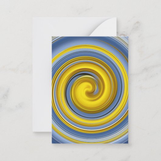 Gelbe und blaue Spirale Mitteilungskarte (Vorderseite)