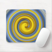 Gelbe und blaue Spirale Mousepad (Mit Mouse)