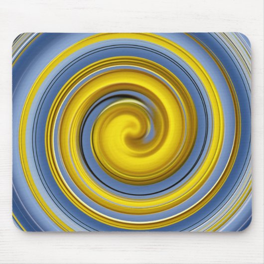 Gelbe und blaue Spirale Mousepad (Vorne)