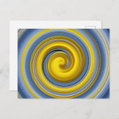 Gelbe und blaue Spirale Postkarte (Vorne/Hinten)