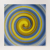 Gelbe und blaue Spirale Puzzle (Horizontal)