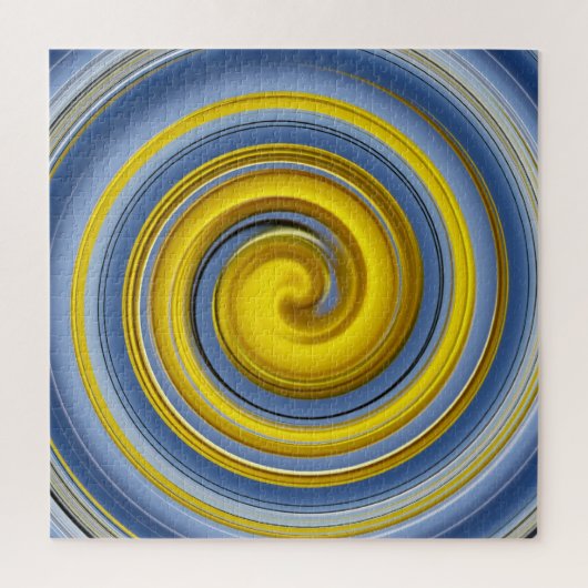 Gelbe und blaue Spirale Puzzle (Vertikal)