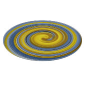Gelbe und blaue Spirale Schneidebrett (Ecke)
