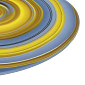 Gelbe und blaue Spirale Schneidebrett (Ecke)
