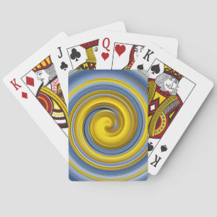 Gelbe und blaue Spirale Spielkarten