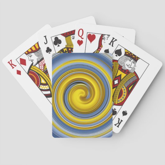 Gelbe und blaue Spirale Spielkarten (Rückseite)