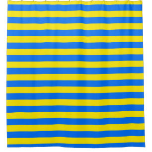 Gelbe und blaue Streifen Duschvorhang