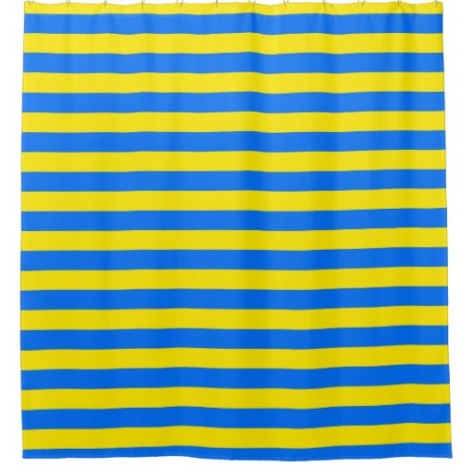 Gelbe und blaue Streifen Duschvorhang (Vorderseite)