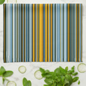 Gelbe und blaue Streifen Geschirrtuch (Gefaltet)