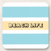 Gelbe und blaue Streifen Getränkeuntersetzer (Vorderseite)