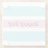 Gelbe und blaue Streifen Glasuntersetzer (Rückseite)