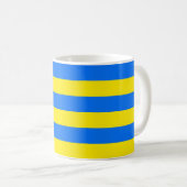 Gelbe und blaue Streifen Kaffeetasse (VorderseiteRechts)