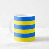 Gelbe und blaue Streifen Kaffeetasse (Vorderseite Links)