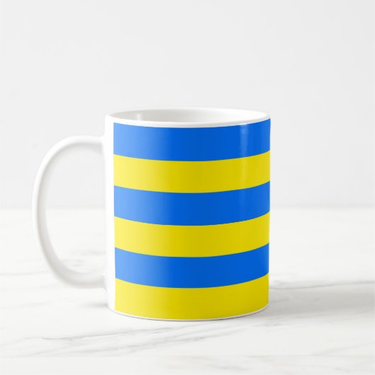 Gelbe und blaue Streifen Kaffeetasse (Links)