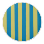 Gelbe und blaue Streifen Keramikknauf (Vorderseite)