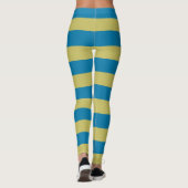 Gelbe und blaue Streifen Leggings (Rückseite)
