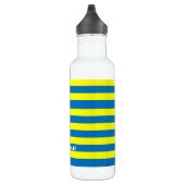 Gelbe und blaue Streifen Personalisiert Edelstahlflasche (Rechts)
