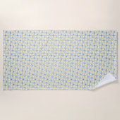 Gelbe und blaue Tile Strandtuch (Vorderseite)