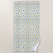 Gelbe und blaue Tile Strandtuch (Vorderseite)