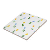 Gelbe und blaue Tulpenblumenmuster Fliese (Seite)