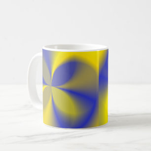 Gelbe und blaue Vier Blätter Kaffeetasse