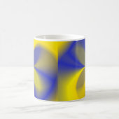 Gelbe und blaue Vier Blätter Kaffeetasse (Mittel)
