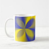 Gelbe und blaue Vier Blätter Kaffeetasse (Links)