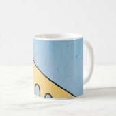 Gelbe und blaue Wanddekor Kaffeetasse (VorderseiteRechts)
