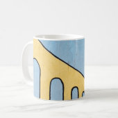 Gelbe und blaue Wanddekor Kaffeetasse (Vorderseite Links)