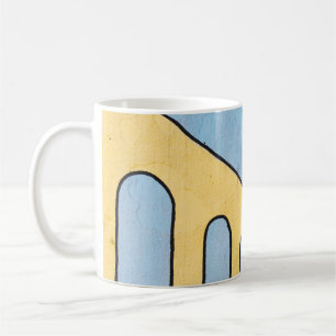 Gelbe und blaue Wanddekor Kaffeetasse