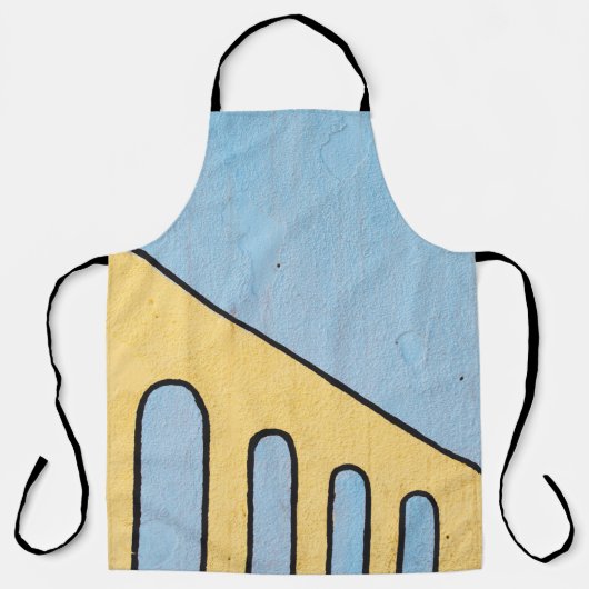 Gelbe und blaue Wanddekor Schürze (Vorderseite)