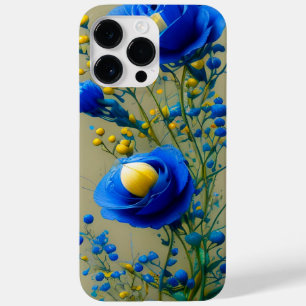 GELBE UND BLAUE WATERCOLOR-BLUME Case-Mate iPhone 14 PRO MAX HÜLLE