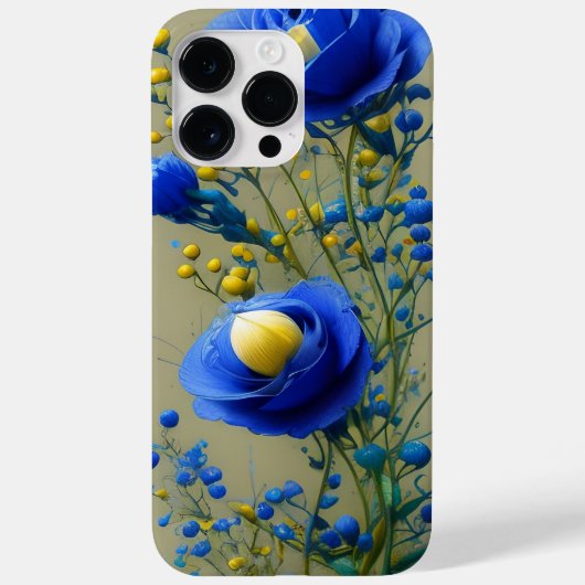 GELBE UND BLAUE WATERCOLOR-BLUME Case-Mate iPhone HÜLLE (Rückseite)