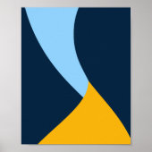 Gelbe und blaue Wellenformen Poster (Vorne)