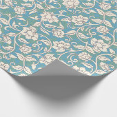 Gelbe und blaue wirbelnde Blume Geschenkpapier (Ecke)