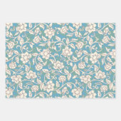 Gelbe und blaue wirbelnde Blume Geschenkpapier Set (Vorderseite 2)