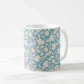 Gelbe und blaue wirbelnde Blume Kaffeetasse (VorderseiteRechts)