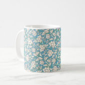 Gelbe und blaue wirbelnde Blume Kaffeetasse (Vorderseite Links)