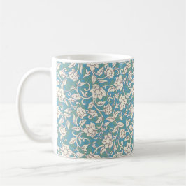 Gelbe und blaue wirbelnde Blume Kaffeetasse