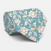 Gelbe und blaue wirbelnde Blume Krawatte (Gerollt)