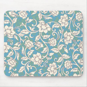 Gelbe und blaue wirbelnde Blume Mousepad