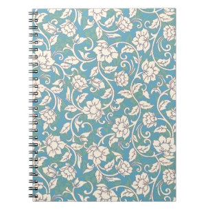 Gelbe und blaue wirbelnde Blume Notizblock