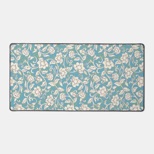 Gelbe und blaue wirbelnde Blume Schreibtischunterlage