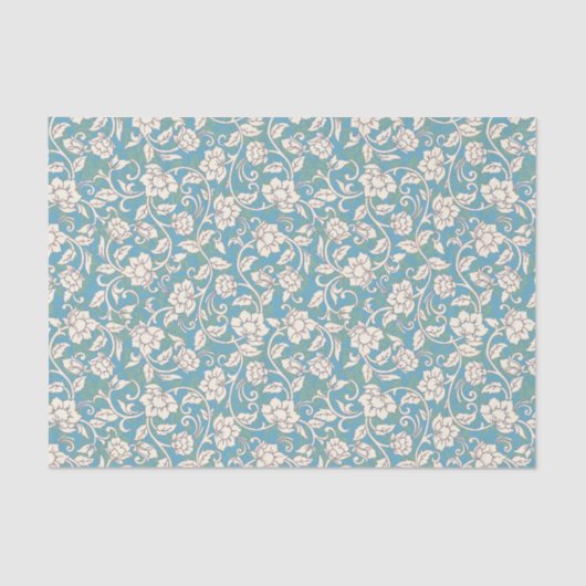 Gelbe und blaue wirbelnde Blume Seidenpapier (Vorderseite)