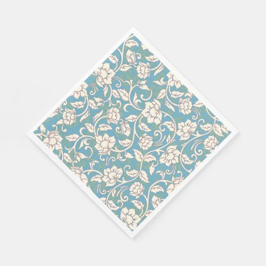Gelbe und blaue wirbelnde Blume Serviette (Ecke)
