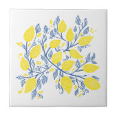 Gelbe und blaue Zitronenschale Fliese (Vorderseite)