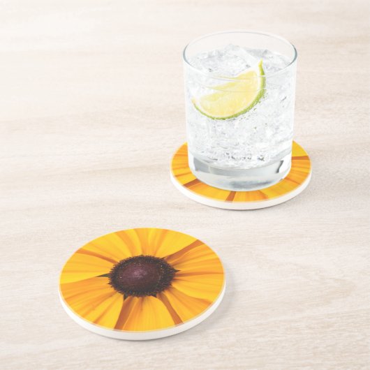 Gelbe und braune braune braune, mit Augen Susan Getränkeuntersetzer (Seite)