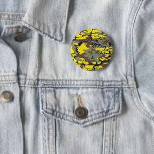 Gelbe und braune Camouflage, Militär, Armee Button