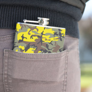 Gelbe und braune Camouflage, Militär, Armee Flachmann