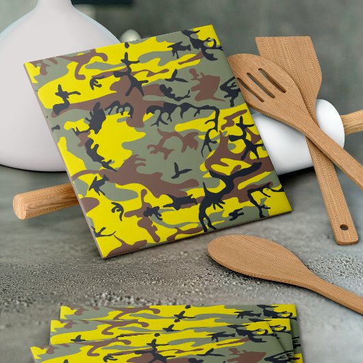 Gelbe und braune Camouflage, Militär, Armee Fliese